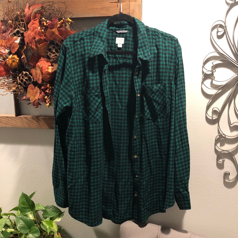 Women's A New Day Plaid Button-Down Shirt